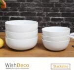 Salad Bowls Set of 3, Ceramic Pasta Bowls, 37 oz / 1100ml Serving Bowls, 7 inch / 18 cm White Bowls for Soup, Cereal, Noodle Ramen, Fruit, Dessert - Image 9