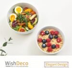 Salad Bowls Set of 3, Ceramic Pasta Bowls, 37 oz / 1100ml Serving Bowls, 7 inch / 18 cm White Bowls for Soup, Cereal, Noodle Ramen, Fruit, Dessert - Image 10