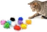Andiker Cat Sparkle Balls - 1.5 Inches 20pcs Colorful Tinsel Glitter Balls for Chew Chase Interactive Lightweight Toys - Indoor Cats Keep Fit Active (4.5cm) - Image 5