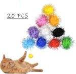 Andiker Cat Sparkle Balls - 1.5 Inches 20pcs Colorful Tinsel Glitter Balls for Chew Chase Interactive Lightweight Toys - Indoor Cats Keep Fit Active (4.5cm) - Image 6