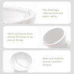 Extra Wide Elevated Ceramic Cat Bowl - 6.2" Shallow Dish for Whisker Fatigue Relief, 5" Height for Easy Feeding, Lead & Cadmium Free, Durable Raised Cat Food Bowls, White - Image 7