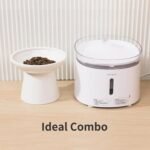 Extra Wide Elevated Ceramic Cat Bowl - 6.2" Shallow Dish for Whisker Fatigue Relief, 5" Height for Easy Feeding, Lead & Cadmium Free, Durable Raised Cat Food Bowls, White - Image 8