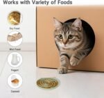 Slow Feeder Cat Bowl, Easy to Clean Silicone Bowl, Ideal for Dry and Wet Food (Green and Blue) - Image 4