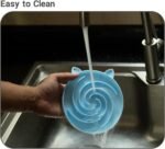 Slow Feeder Cat Bowl, Easy to Clean Silicone Bowl, Ideal for Dry and Wet Food (Green and Blue) - Image 8