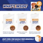 18 Pack Cat Scratch Furniture Protector Tape Sheets – Double-Sided Sticky Training (8 XL, 8 Large, 2 Medium) – Anti-Scratch Couch & Sofa Guard – Clear – Not for Leather, Velvet, Microfiber - Image 6