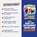18 Pack Cat Scratch Furniture Protector Tape Sheets – Double-Sided Sticky Training (8 XL, 8 Large, 2 Medium) – Anti-Scratch Couch & Sofa Guard – Clear – Not for Leather, Velvet, Microfiber - Image 7