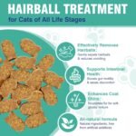 Cat Hairball Remedy Treats, 150 Soft Chews Cat Hair Ball Treatment Furball Control Relief Helps Eliminate and Prevent Hairballs for Indoor Cats Supports Skin and Coat Digestion Chicken Flavor - Image 3