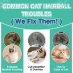 Cat Hairball Remedy Treats, 150 Soft Chews Cat Hair Ball Treatment Furball Control Relief Helps Eliminate and Prevent Hairballs for Indoor Cats Supports Skin and Coat Digestion Chicken Flavor - Image 5