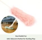 5 Pack Real Rabbit Fur Cat Toys – Interactive Cat Wand Toy Set with Natural Soft Fluffy Ends – Durable Lightweight Teaser Toys for Indoor Cats & Kittens - Image 3