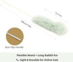 5 Pack Real Rabbit Fur Cat Toys – Interactive Cat Wand Toy Set with Natural Soft Fluffy Ends – Durable Lightweight Teaser Toys for Indoor Cats & Kittens - Image 5
