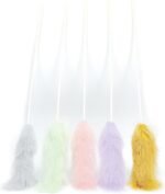 5 Pack Real Rabbit Fur Cat Toys – Interactive Cat Wand Toy Set with Natural Soft Fluffy Ends – Durable Lightweight Teaser Toys for Indoor Cats & Kittens - Image 8