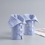 LoudSung Fake Collar Stripe False Dickey Collar Matched Cuffs Sets Detachable Half Shirt Blouse Elegant for Women Girls - Image 7