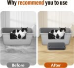 Cat Litter Box Ramp with Filter Function, Cat Litter Box Step Mat for Self-Cleaning, Easy to Clean, Cats Pedal Step Stool Ideal for Kitten & Elderly Cats (Dark Grey) - Image 6