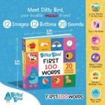 Ditty Bird First 100 Words Interactive Sound Book for Toddlers 1- 3 Speech Therapy Educational Learning Books for 1 Year Old - Image 4