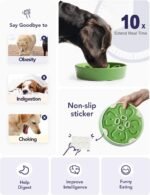 LE TAUCI Slow Feeder Dog Bowls Ceramic, 3 Cups Slow Feeding Dog Bowl Medium Large Breed, Maze Dog Bowl for Fast Eaters, Dog Dishes to Slow Down Eating, Puzzle Dog Food Bowl, Clover Green - Image 4