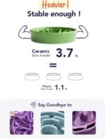 LE TAUCI Slow Feeder Dog Bowls Ceramic, 3 Cups Slow Feeding Dog Bowl Medium Large Breed, Maze Dog Bowl for Fast Eaters, Dog Dishes to Slow Down Eating, Puzzle Dog Food Bowl, Clover Green - Image 5