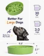 LE TAUCI Slow Feeder Dog Bowls Ceramic, 3 Cups Slow Feeding Dog Bowl Medium Large Breed, Maze Dog Bowl for Fast Eaters, Dog Dishes to Slow Down Eating, Puzzle Dog Food Bowl, Clover Green - Image 6
