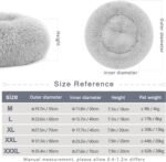 Calming Dog and Cat Bed Donut - 19.7'' Dog Bed Small, Fluffy Cat Anti Anxiety Beds for Indoor Cats, Washable Pet Bed with Non-Skid Bottom for Dogs and Cats, Light Grey M(19.7in/50cm) - Image 6