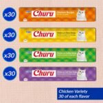 INABA Churu Cat Treats, Lickable, Squeezable Creamy Purée with Vitamin E, 14 Grams per Tube, 120 Tubes Total, Chicken Variety - Image 4