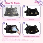 Mewaii Cute Black Cat Plush Pillow, Kawaii Plushies Black Cat Stuffed Animals, Squishy Plushies, Cuddle Plush Pillow for Kids & Girls (13 Inch) - Image 10