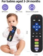 Chuya Baby Teether Toy Chew Toy for Babies 3-24 Months TV Remote Control Shape Teething Relief Baby Toys for Infants (Black) - Image 3