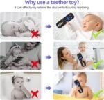 Chuya Baby Teether Toy Chew Toy for Babies 3-24 Months TV Remote Control Shape Teething Relief Baby Toys for Infants (Black) - Image 5