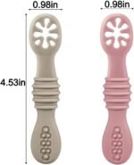 PandaEar 7 Pack Silicone Baby Feeding Spoon| Baby led Weaning Spoon for Self Feeding First Stage| Infant Toddler Baby Spoons 4 6months| BPA Free - Image 6