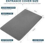 ZuHucpts Large Cat Litter Mat Trapper -120 x 70cmPack of 1 Honeycomb Double Layer Litter Mat -Traps Messes, Easy Clean and Durable, Non Toxic Trapper Rug Suitable for Litter Tray ( Gray ) - Image 3