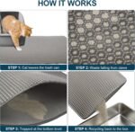ZuHucpts Large Cat Litter Mat Trapper -120 x 70cmPack of 1 Honeycomb Double Layer Litter Mat -Traps Messes, Easy Clean and Durable, Non Toxic Trapper Rug Suitable for Litter Tray ( Gray ) - Image 6