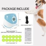 Automatic Dog Ball Thrower Launcher with 12 PCS Tennis Balls,Thrower Distance 10-30ft, Interactive Fetch Machine Toy for Small Dogs (Blue Ball Launcher) - Image 4