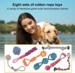Dog Rope Toys for Aggressive Chewers,Dog Toys for Large Dogs, Dog chew Toy Set for Medium Dogs,Cotton Dog Rope Toy for Teething Chewing Playing, Resistant to Pull and Drag (Set of 8) - Image 3