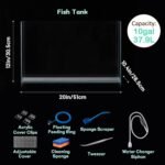 10 Gallon Ultra Clear Glass Fish Tank, Rimless Low Iron Aquarium for Betta/Nano/Goldfish/Snail/Shrimp, Big Fish Tank & Cover Set & Feeding Ring & Cleaning Tools - Image 6