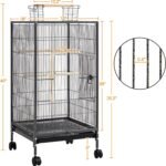Yaheetech 40 Inch Height Wrought Iron Bird Cage Open-Top Parrot Cage with Rolling Stand for Parakeets Budgies Parrotlets Small-Sized Birds - Image 4