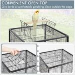 Yaheetech 40 Inch Height Wrought Iron Bird Cage Open-Top Parrot Cage with Rolling Stand for Parakeets Budgies Parrotlets Small-Sized Birds - Image 6