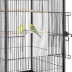 Yaheetech 40 Inch Height Wrought Iron Bird Cage Open-Top Parrot Cage with Rolling Stand for Parakeets Budgies Parrotlets Small-Sized Birds - Image 8