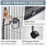 Yaheetech 40 Inch Height Wrought Iron Bird Cage Open-Top Parrot Cage with Rolling Stand for Parakeets Budgies Parrotlets Small-Sized Birds - Image 10