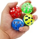 12PCS 4CM Cat Toy Ball with Bell, Pet Toy Cat Bell Ball Cat Toy with Bell Cat Jingle Balls for Cats Kitten, Plastic Cat Toys Jingle Balls Pounce Chase Rattle Ball Toys Random Color - Image 4