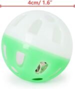 12PCS 4CM Cat Toy Ball with Bell, Pet Toy Cat Bell Ball Cat Toy with Bell Cat Jingle Balls for Cats Kitten, Plastic Cat Toys Jingle Balls Pounce Chase Rattle Ball Toys Random Color - Image 5