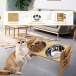 Elevated Cat Bowls Adjustable Pet Bowls for Small Dogs, 15° Tilted Raised Cat Food and Water Feeder Stand with 2 Stainless Steel Cups, 6 Heights Adjustable Pet Feeder for Kitten Puppy - Image 4