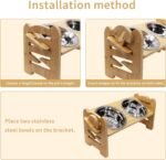 Elevated Cat Bowls Adjustable Pet Bowls for Small Dogs, 15° Tilted Raised Cat Food and Water Feeder Stand with 2 Stainless Steel Cups, 6 Heights Adjustable Pet Feeder for Kitten Puppy - Image 5
