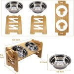Elevated Cat Bowls Adjustable Pet Bowls for Small Dogs, 15° Tilted Raised Cat Food and Water Feeder Stand with 2 Stainless Steel Cups, 6 Heights Adjustable Pet Feeder for Kitten Puppy - Image 7