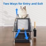 TENTIZON Stainless Steel Cat Litter Box Enclosed with Lid, Extra Large Covered Metal Kitty Litter Tray with Hood, High Sides, Scoop, Footboard, Easy Clean, No Smell, Top Entry - Image 7