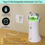 TBTeek Cat Toy, Automatic Motion-Activated, 5 Fun Patterns, 4 Speed Modes, Adjustable Light Angles, Random Rotating Trajectory, Rechargeable - Image 7