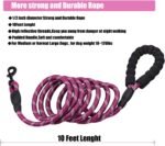 6FT/10FT Strong Dog Leashes with Comfortable Padded Handle and Highly Reflective Threads for Small Medium and Large Dogs (10 Feet x1/2'' (Pack of 1), Purple) - Image 3