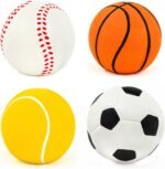 Chiwava 4 Pack 2.4" Squeak Latex Puppy Dog Toy Ball Sports Balls Sets Fetch Interactive Toy for Small Dogs - Image 6