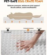 Orthopedic Dog Bed XL, Egg Foam Dog Couch with Removable Washable Cover, Waterproof Pet Sofa Bed with Non-Slip Bottom and Four-Sided Bolster Cushion, Extra Large Dog Bed Gray for Big Dog - Image 3