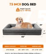 Orthopedic Dog Bed XL, Egg Foam Dog Couch with Removable Washable Cover, Waterproof Pet Sofa Bed with Non-Slip Bottom and Four-Sided Bolster Cushion, Extra Large Dog Bed Gray for Big Dog - Image 5