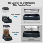 Gardner Pet Food and Water Feeder Set (3.85L*2), Automatic Cat Feeder with Stainless Steel Bowl, Gravity Dog Water Dispenser No Electricity Required, BPA-Free Cat Bowls, Spill-Resistant, Grey - Image 10