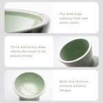 Extra Wide Elevated Cat Bowls - Ceramic Cat Food Bowl 6.2" Raised Cat Food Bowls Elevated Shallow Cat Food Dish, Whisker Fatigue, Lead & Cadmium Free, 5" Good Height for Cat Feeding, Sage Green - Image 6