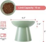 Extra Wide Elevated Cat Bowls - Ceramic Cat Food Bowl 6.2" Raised Cat Food Bowls Elevated Shallow Cat Food Dish, Whisker Fatigue, Lead & Cadmium Free, 5" Good Height for Cat Feeding, Sage Green - Image 7